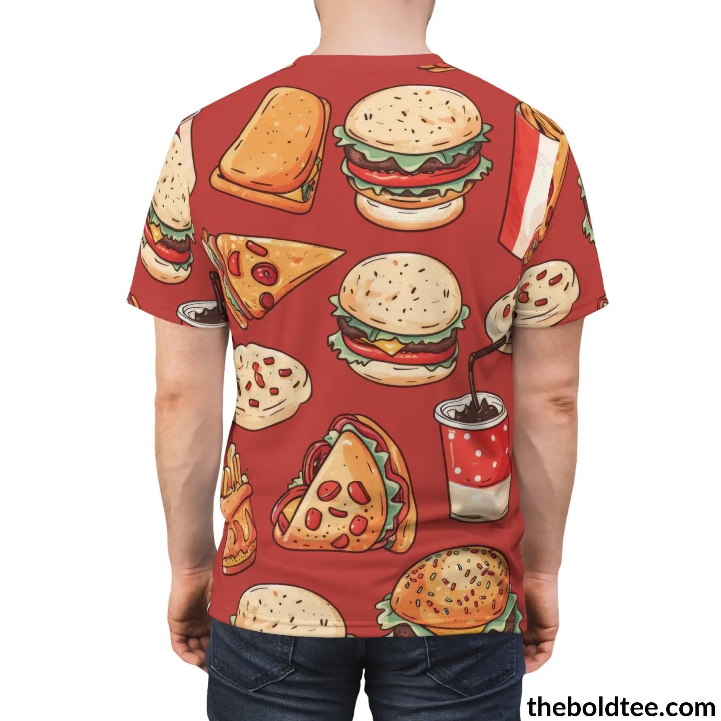 Fast Food Tee - Premium All Over Print Crewneck Shirt Prints