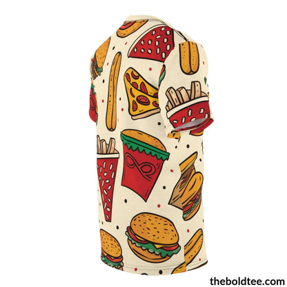 Fast Food Tee - Premium All Over Print Crewneck Shirt Prints