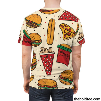 Fast Food Tee - Premium All Over Print Crewneck Shirt Prints