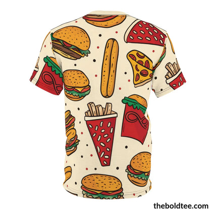 Fast Food Tee - Premium All Over Print Crewneck Shirt Prints