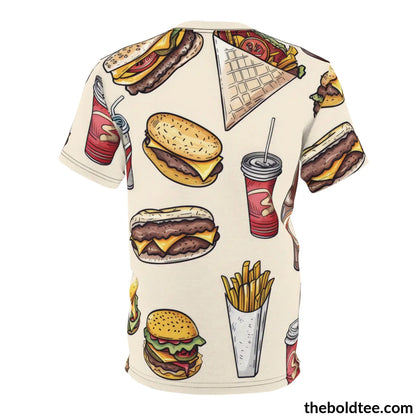 Fast Food Tee - Premium All Over Print Crewneck Shirt Prints