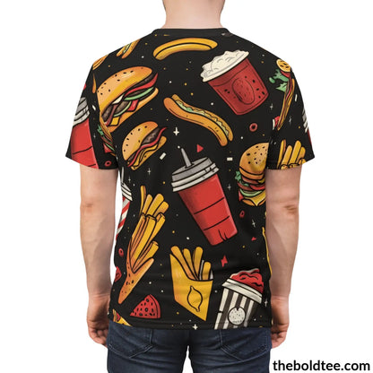 Fast Food Tee - Premium All Over Print Crewneck Shirt Prints