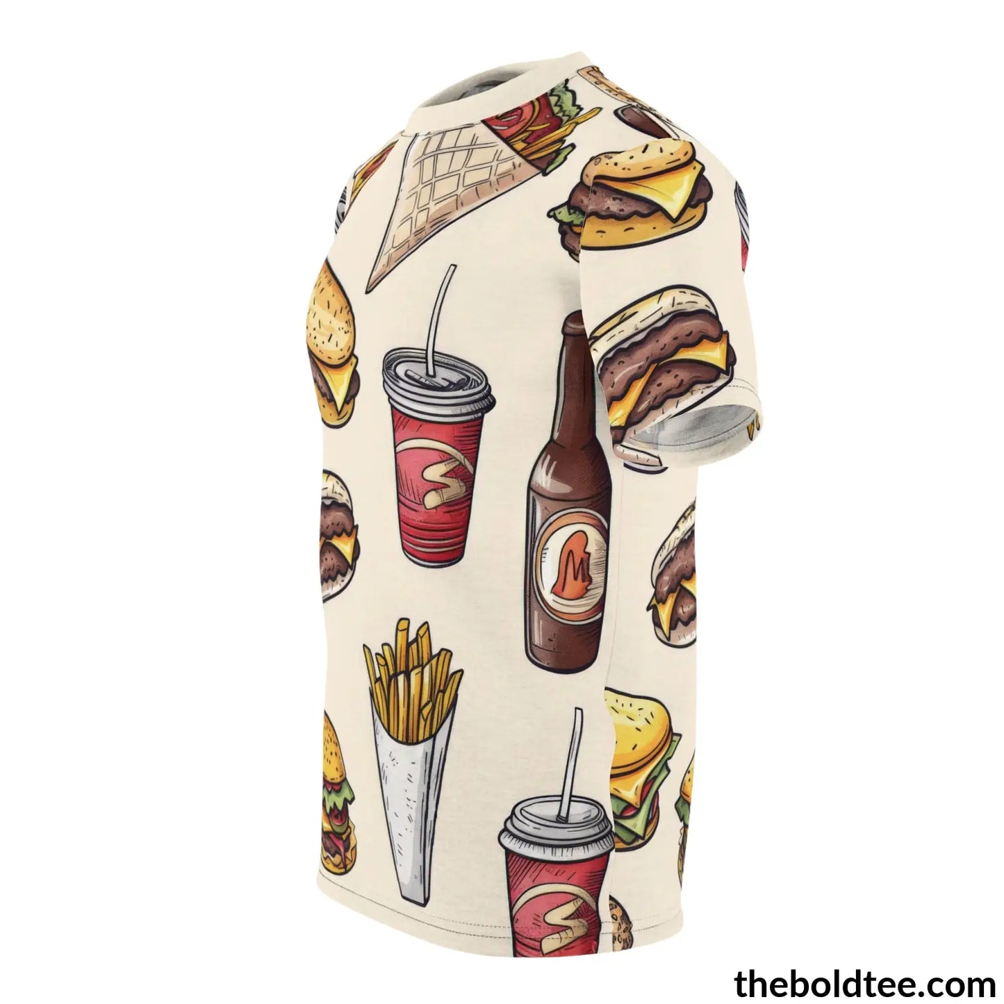 Fast Food Tee - Premium All Over Print Crewneck Shirt Prints