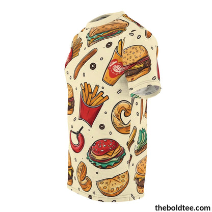 Fast Food Tee - Premium All Over Print Crewneck Shirt Prints