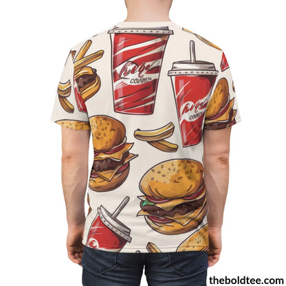 Fast Food Tee - Premium All Over Print Crewneck Shirt Prints