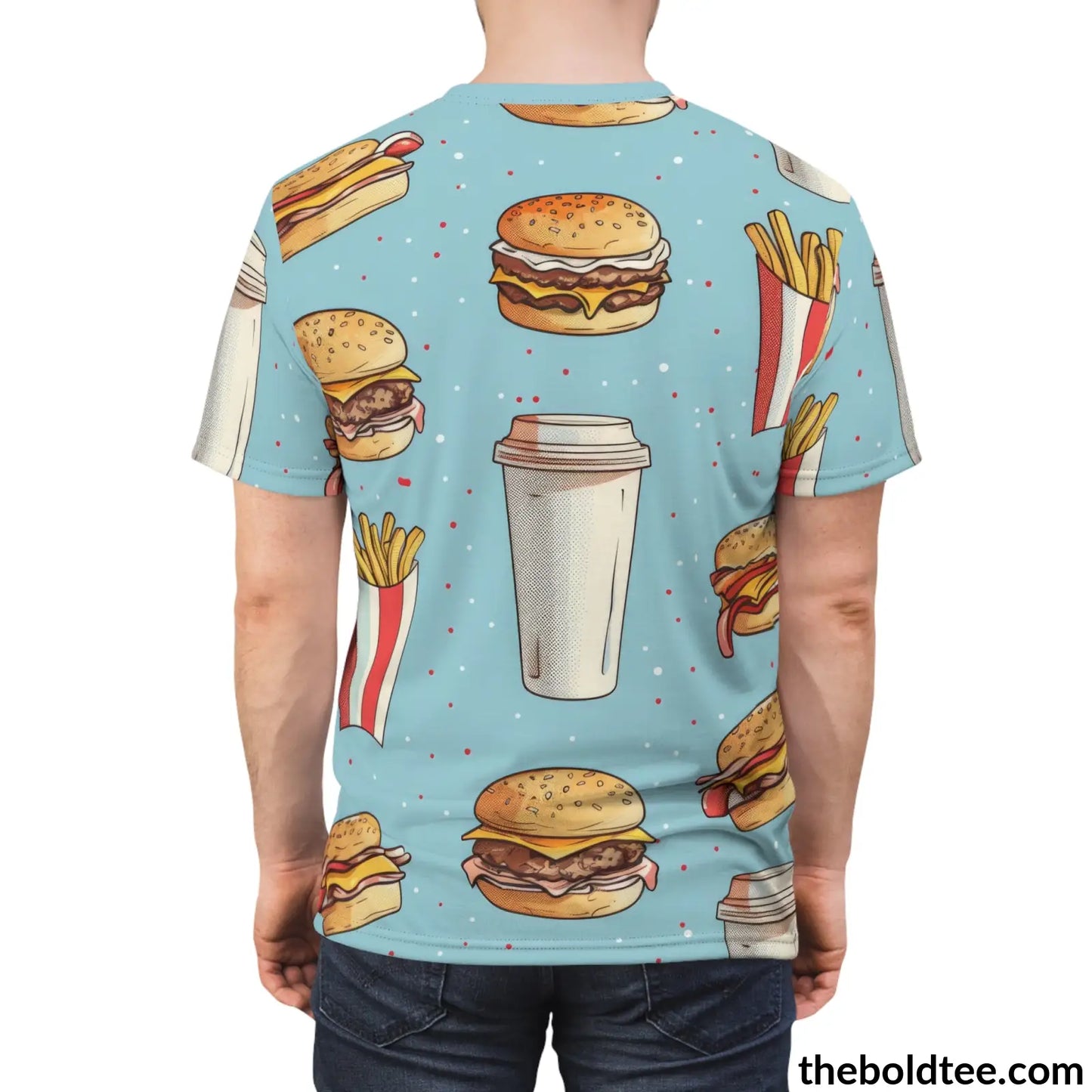 Fast Food Tee - Premium All Over Print Crewneck Shirt Prints