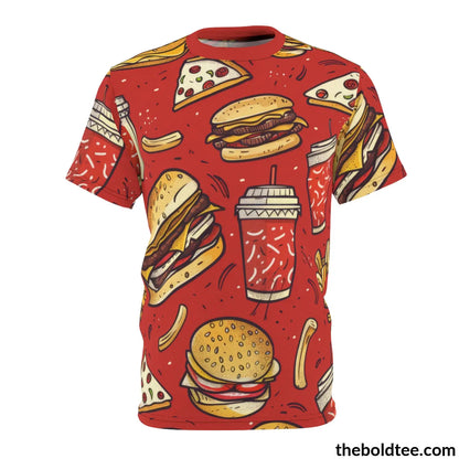 Fast Food Tee - Premium All Over Print Crewneck Shirt S Prints