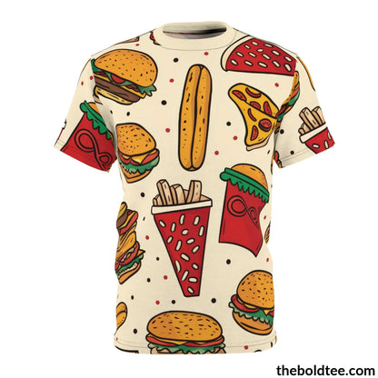 Fast Food Tee - Premium All Over Print Crewneck Shirt S Prints