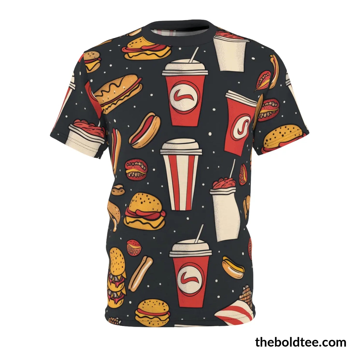 Fast Food Tee - Premium All Over Print Crewneck Shirt S Prints