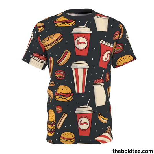 Fast Food Tee - Premium All Over Print Crewneck Shirt S Prints