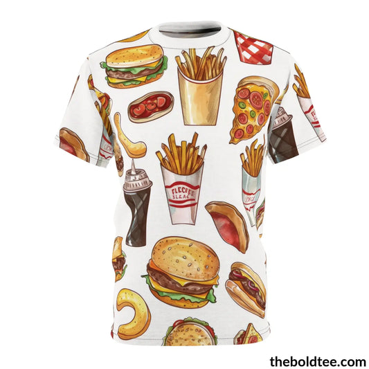 Fast Food Tee - Premium All Over Print Crewneck Shirt S Prints