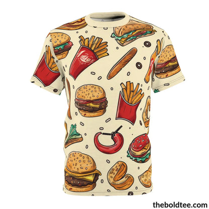 Fast Food Tee - Premium All Over Print Crewneck Shirt S Prints