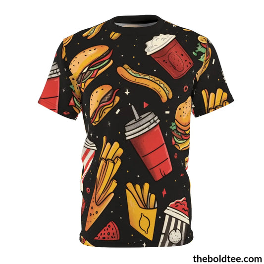 Fast Food Tee - Premium All Over Print Crewneck Shirt S Prints