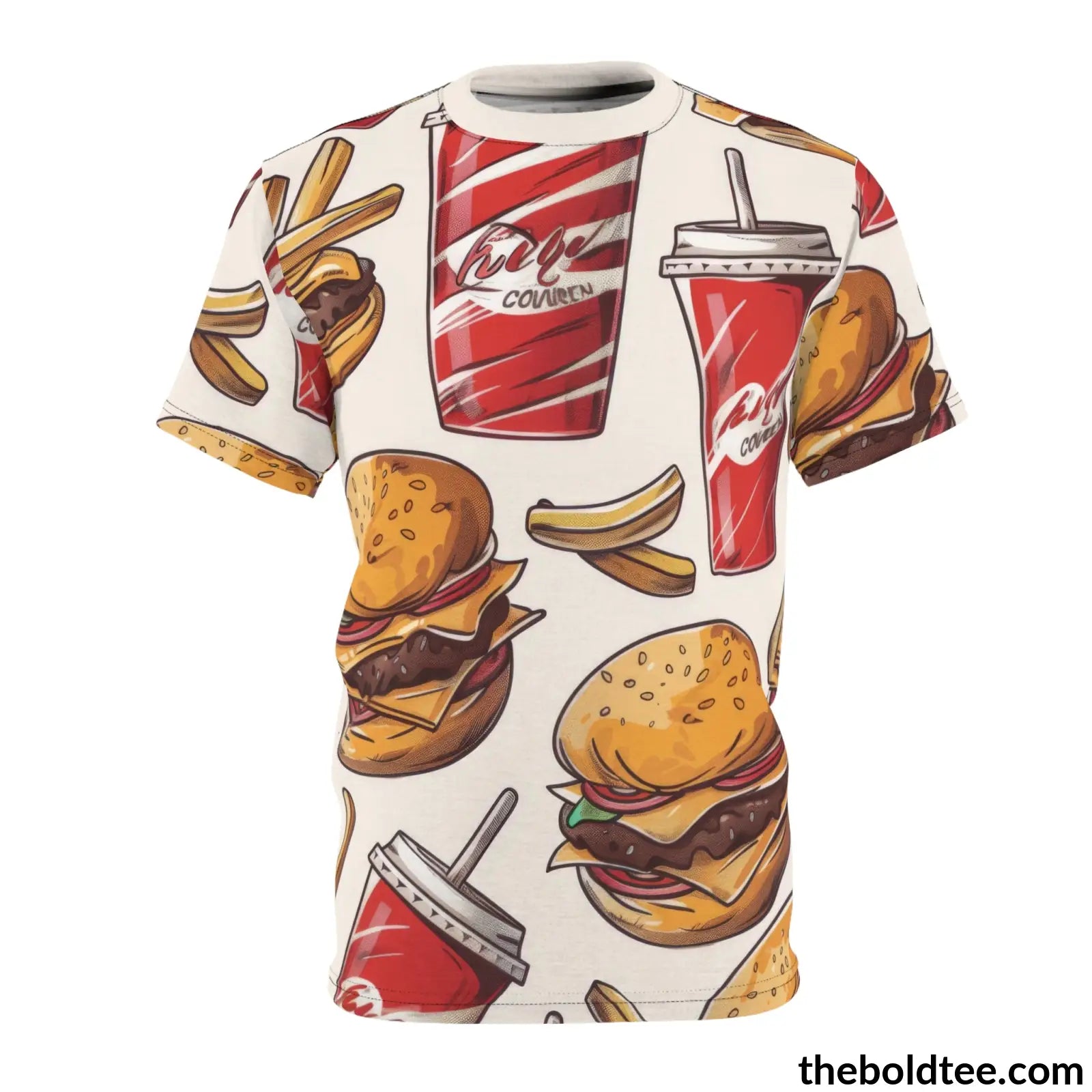 Fast Food Tee - Premium All Over Print Crewneck Shirt S Prints