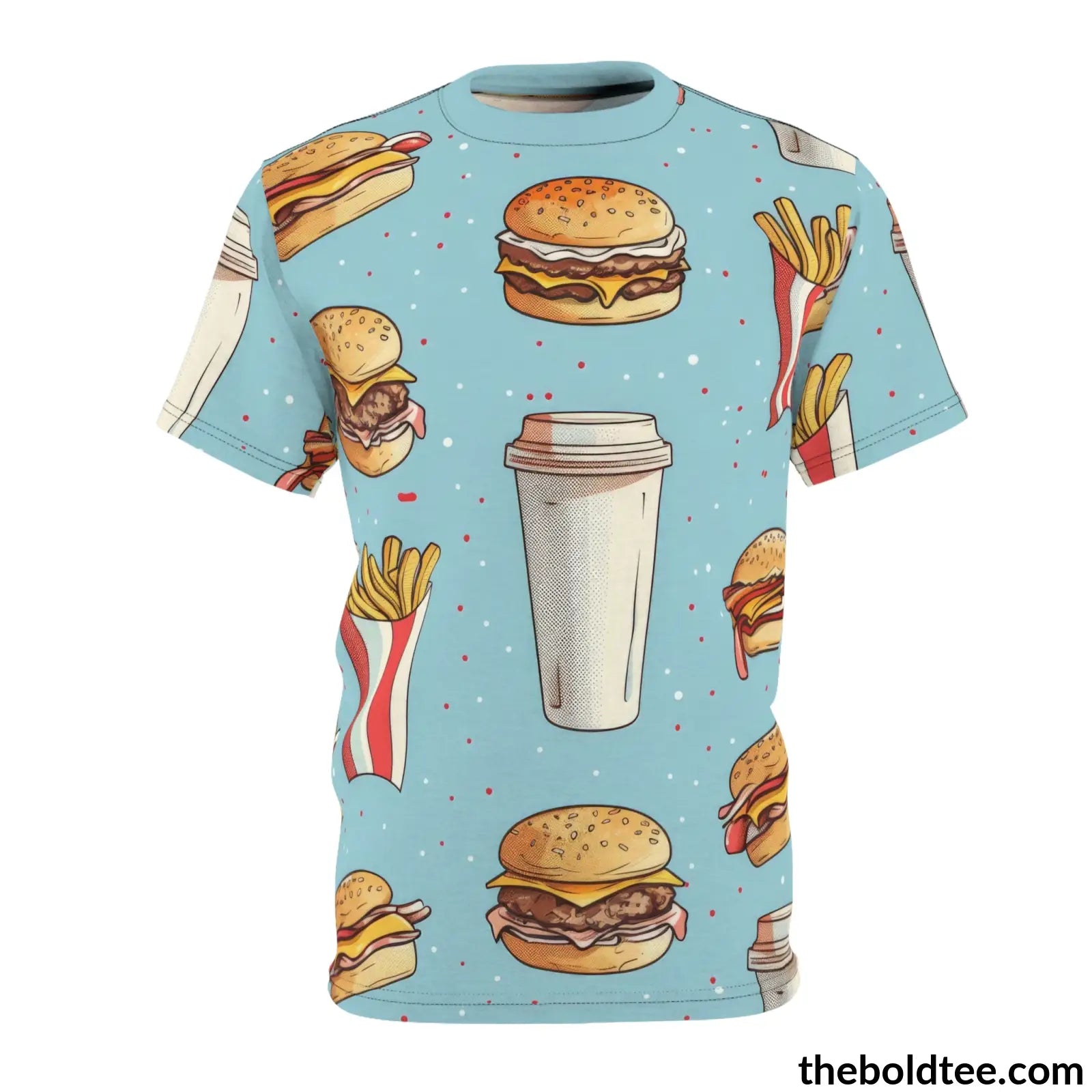 Fast Food Tee - Premium All Over Print Crewneck Shirt S Prints