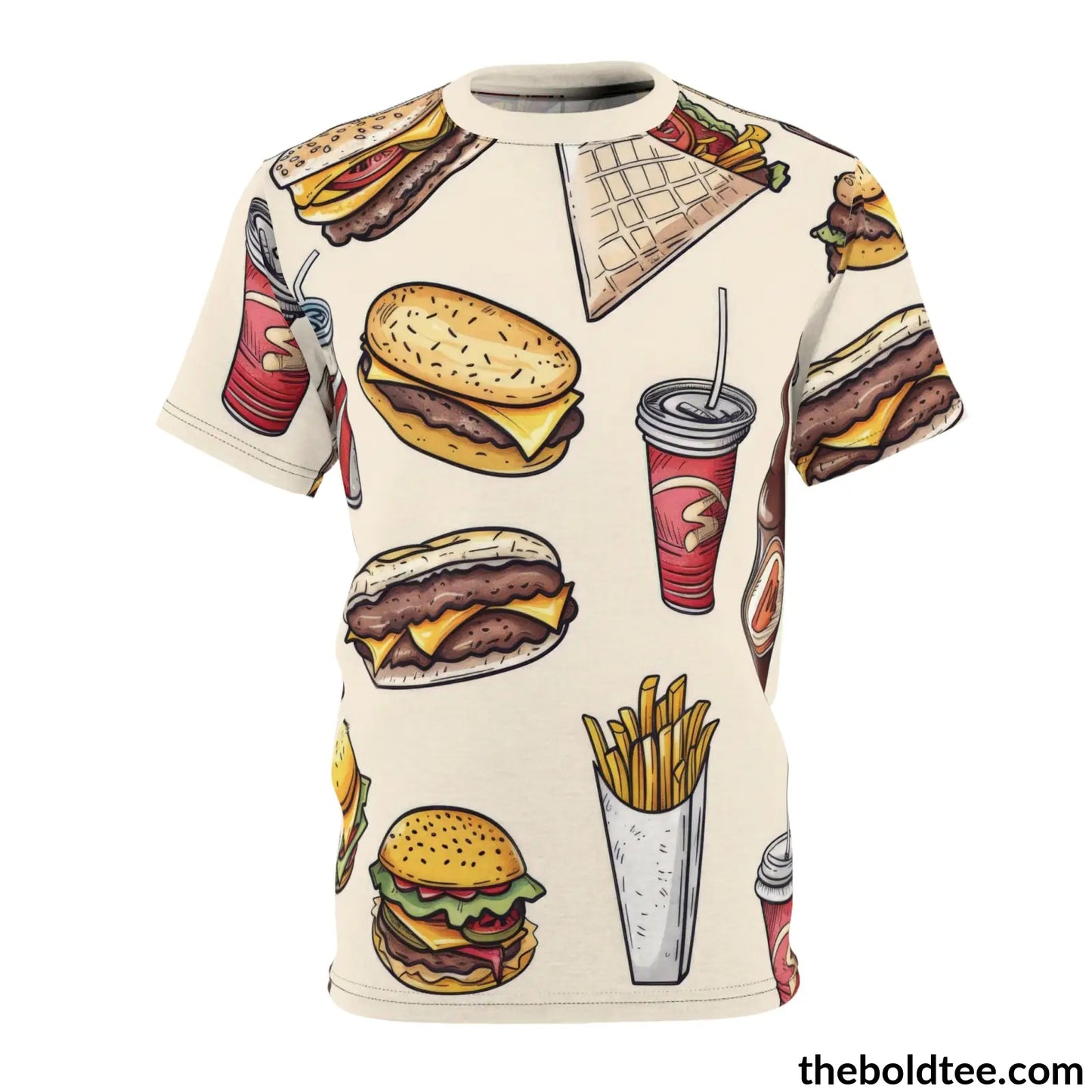 Fast Food Tee - Premium All Over Print Crewneck Shirt S Prints