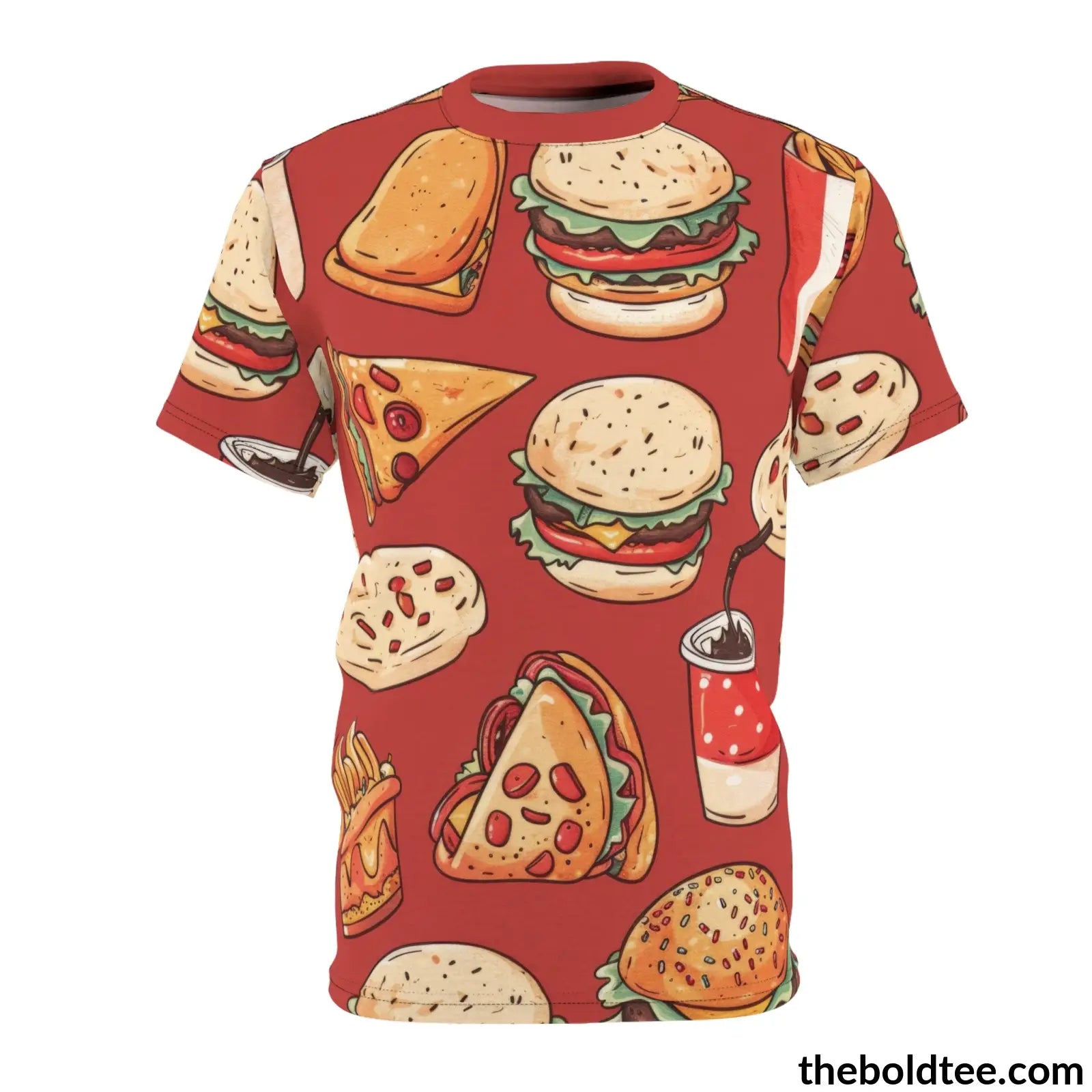 Fast Food Tee - Premium All Over Print Crewneck Shirt S Prints