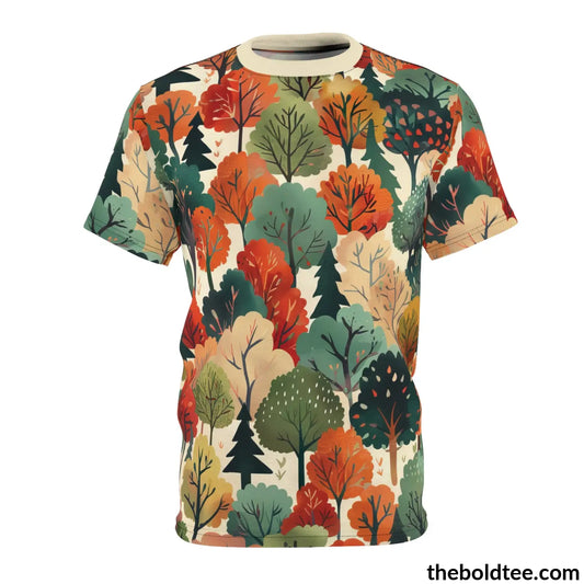 Forest Tee - Premium All Over Print Crewneck Shirt Black Stitching / 6 Oz. S Prints