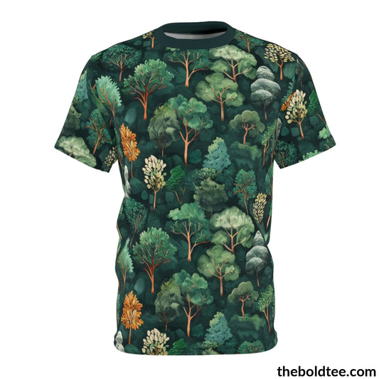 Forest Tee - Premium All Over Print Crewneck Shirt Black Stitching / 6 Oz. S Prints