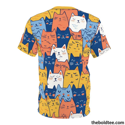 Funny Cats Tee - Premium All Over Print Crewneck Shirt Prints