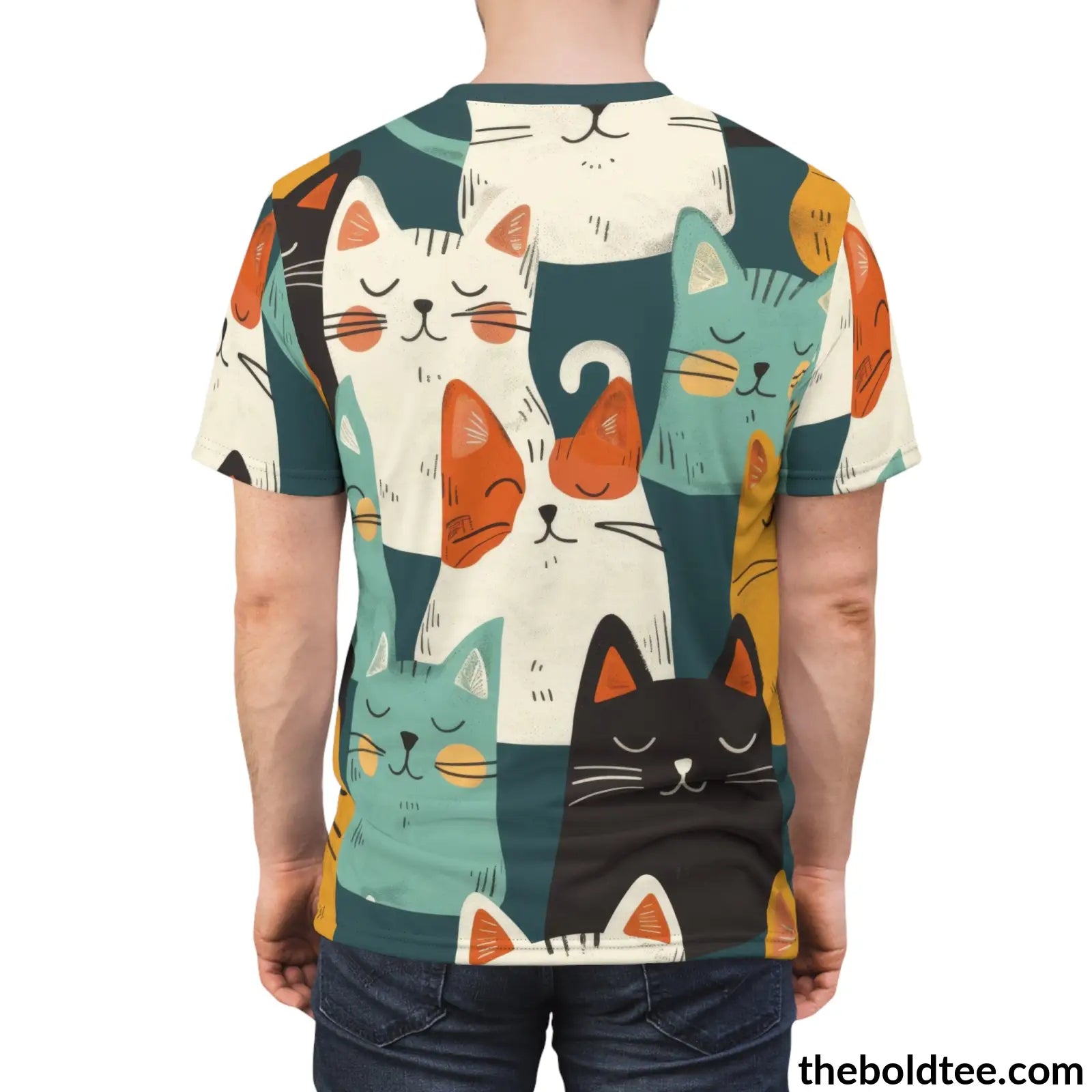 Funny Cats Tee - Premium All Over Print Crewneck Shirt Prints