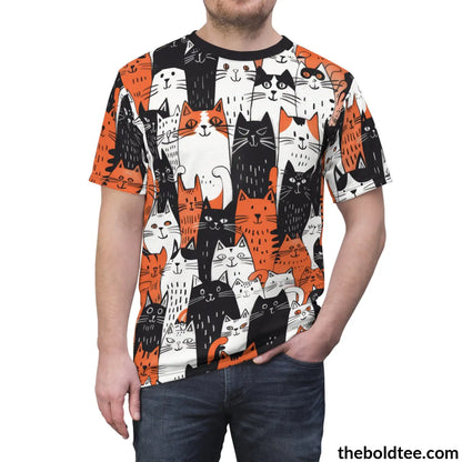 Funny Cats Tee - Premium All Over Print Crewneck Shirt Prints