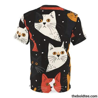 Funny Cats Tee - Premium All Over Print Crewneck Shirt Prints