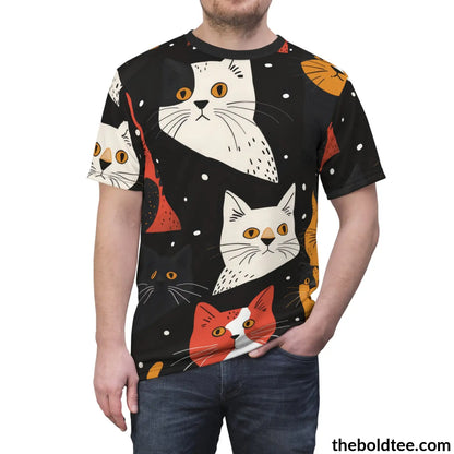 Funny Cats Tee - Premium All Over Print Crewneck Shirt Prints