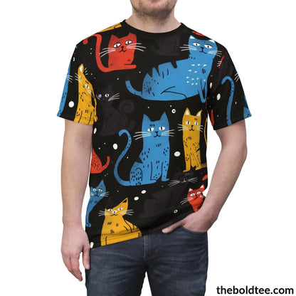 Funny Cats Tee - Premium All Over Print Crewneck Shirt Prints