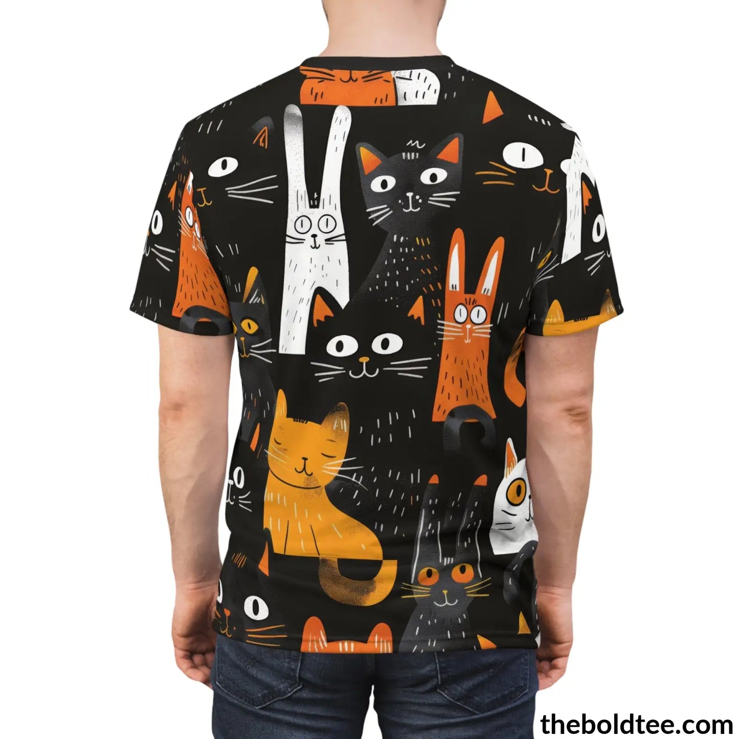 Funny Cats Tee - Premium All Over Print Crewneck Shirt Prints