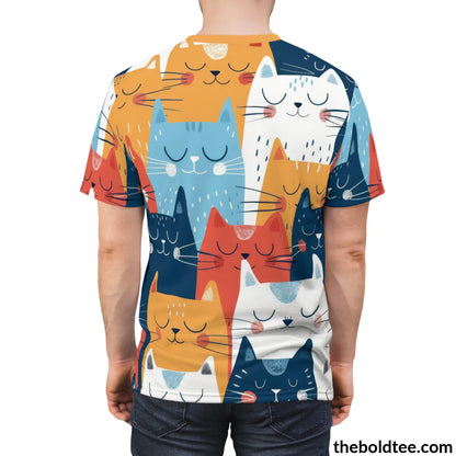 Funny Cats Tee - Premium All Over Print Crewneck Shirt Prints