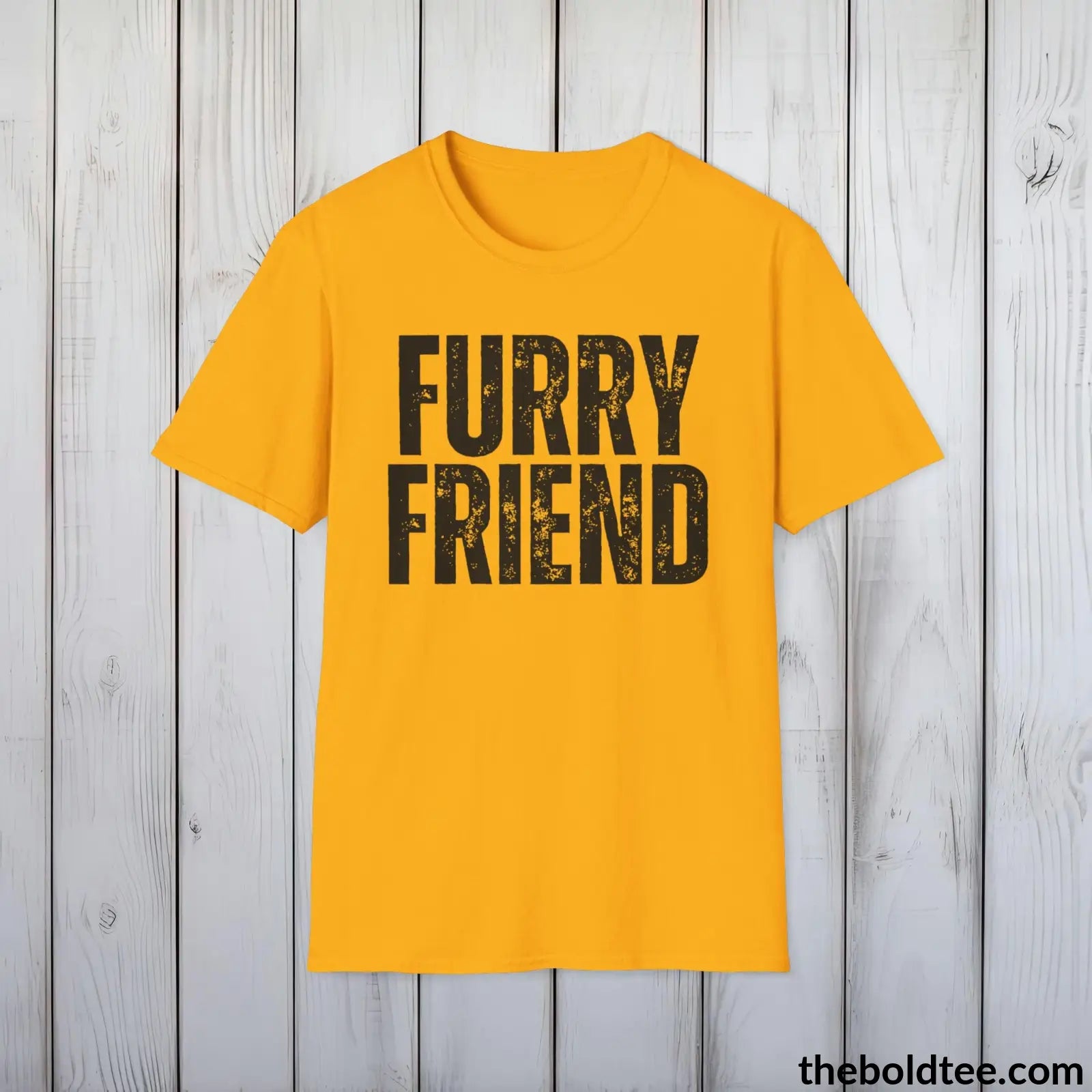 T-Shirt Gold / S FURRY FRIEND Tee - Sustainable & Soft Cotton Crewneck Unisex T-Shirt - 9 Bold Colors