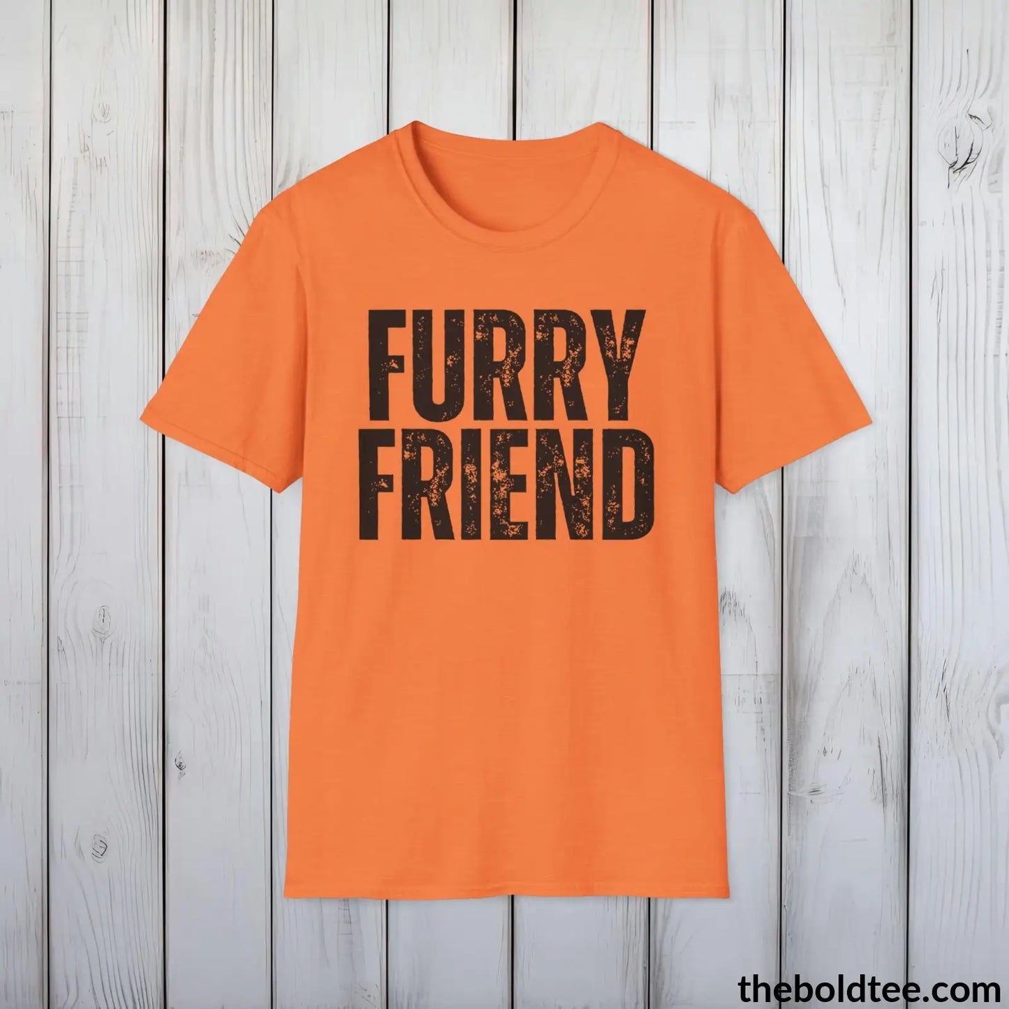 T-Shirt Heather Orange / S FURRY FRIEND Tee - Sustainable & Soft Cotton Crewneck Unisex T-Shirt - 9 Bold Colors