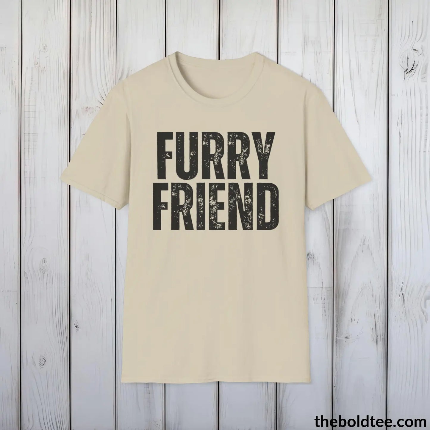 T-Shirt Sand / S FURRY FRIEND Tee - Sustainable & Soft Cotton Crewneck Unisex T-Shirt - 9 Bold Colors