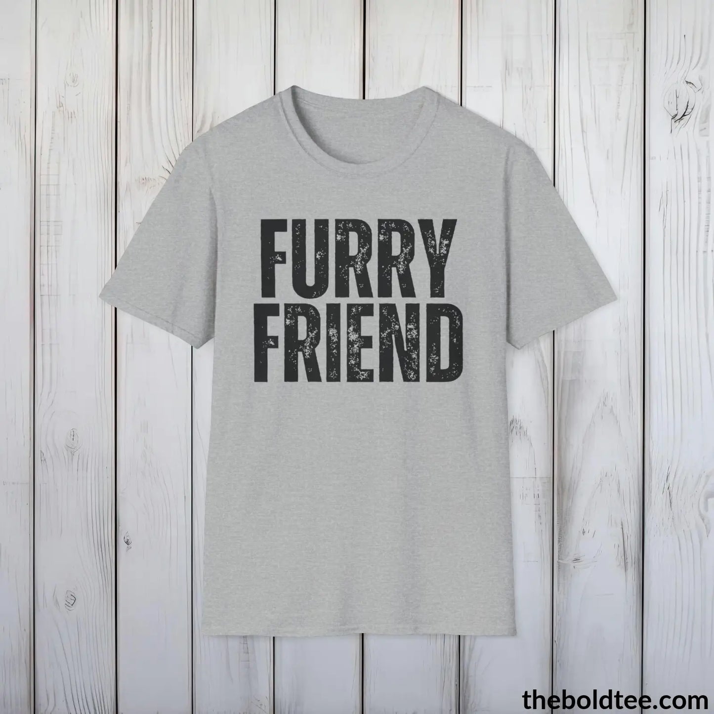 T-Shirt Sport Grey / S FURRY FRIEND Tee - Sustainable & Soft Cotton Crewneck Unisex T-Shirt - 9 Bold Colors