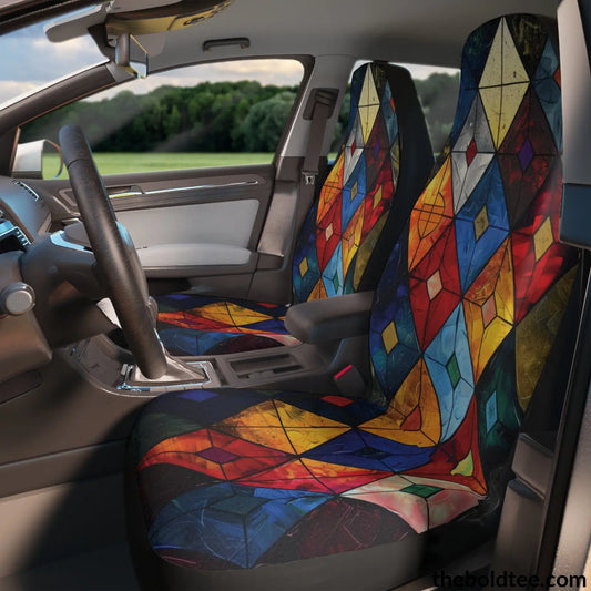 Geometric Car Seat Covers (2 Pcs.) All Over Prints