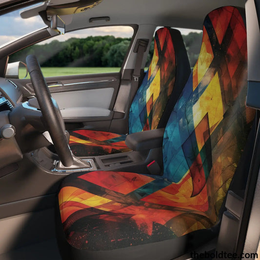 Geometric Car Seat Covers (2 Pcs.) All Over Prints