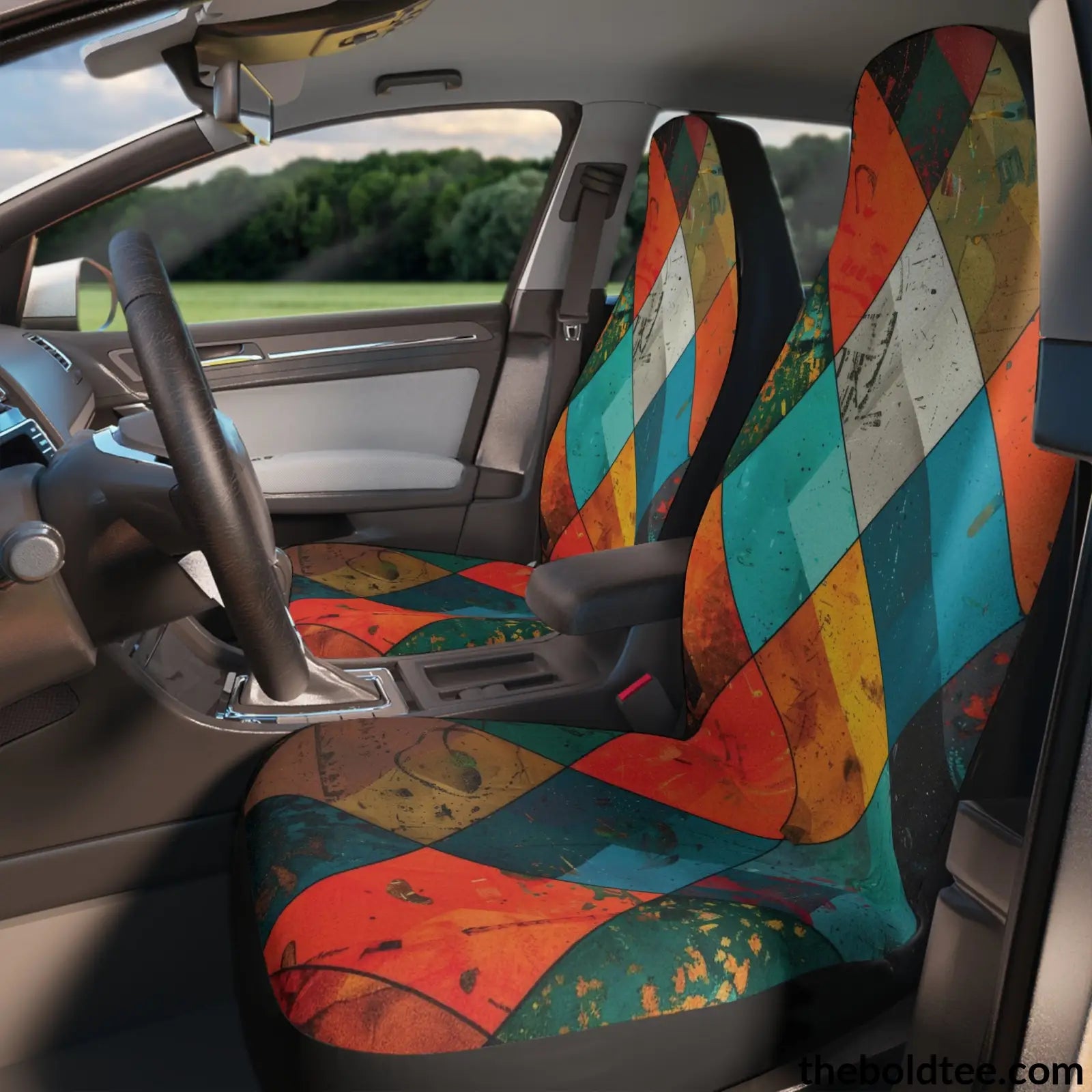 Geometric Car Seat Covers (2 Pcs.) All Over Prints