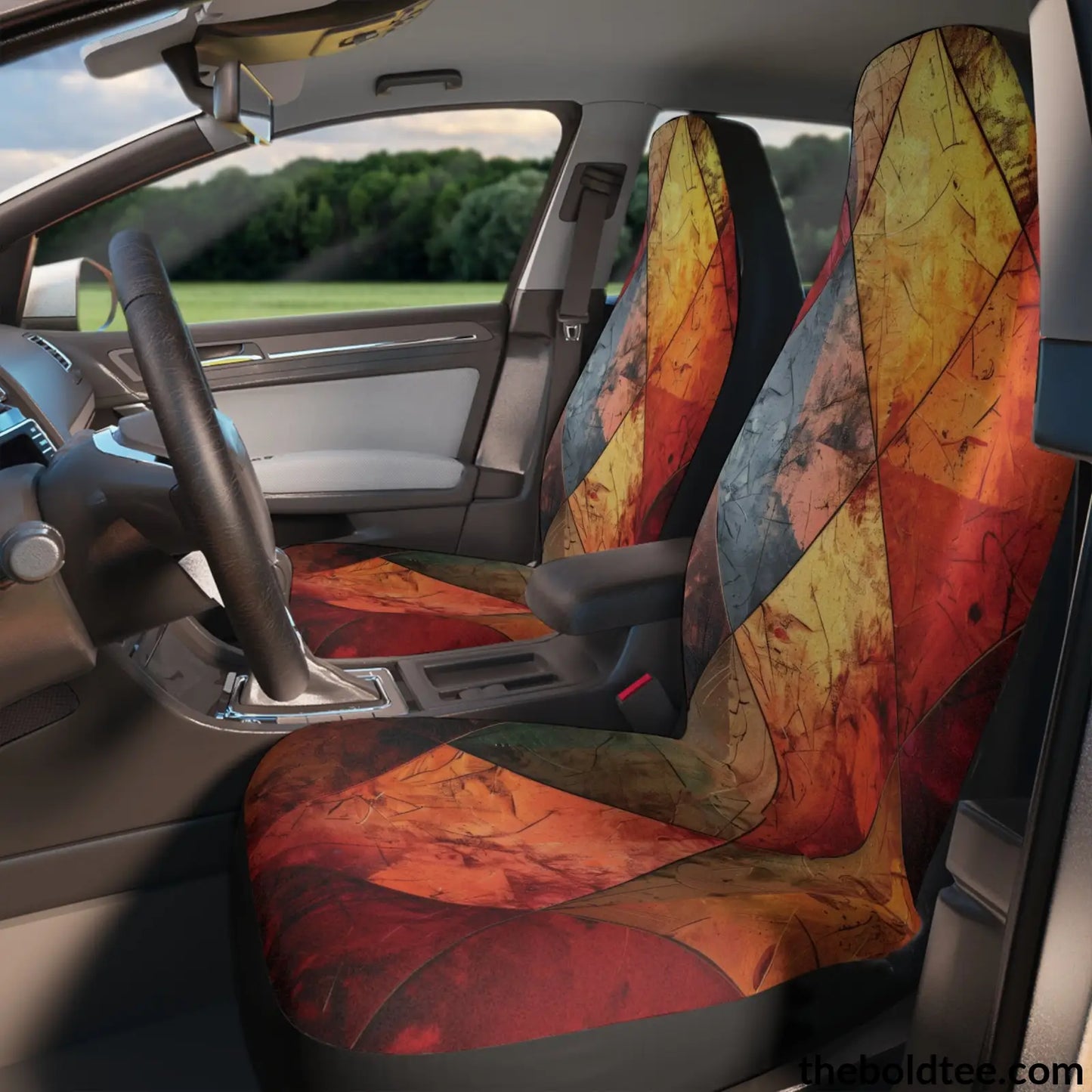 Geometric Car Seat Covers (2 Pcs.) All Over Prints