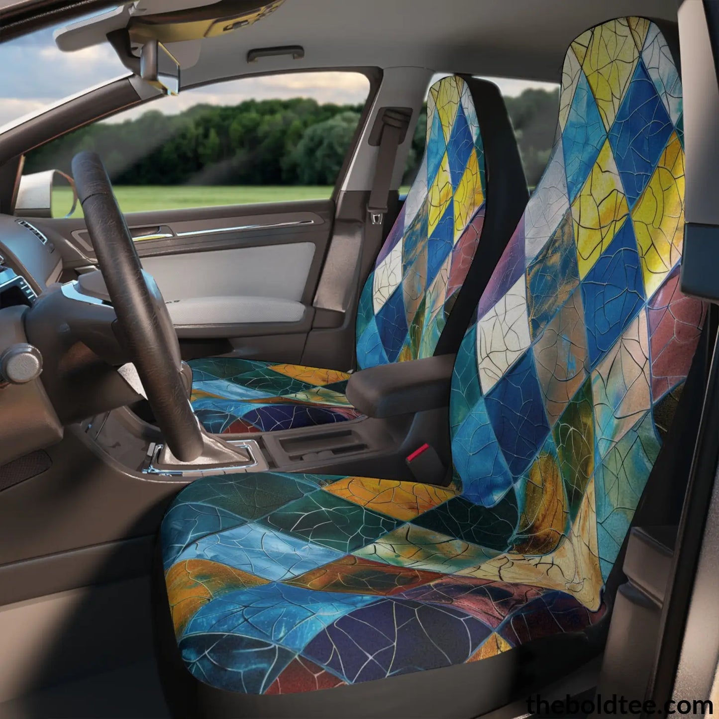 Geometric Car Seat Covers (2 Pcs.) All Over Prints