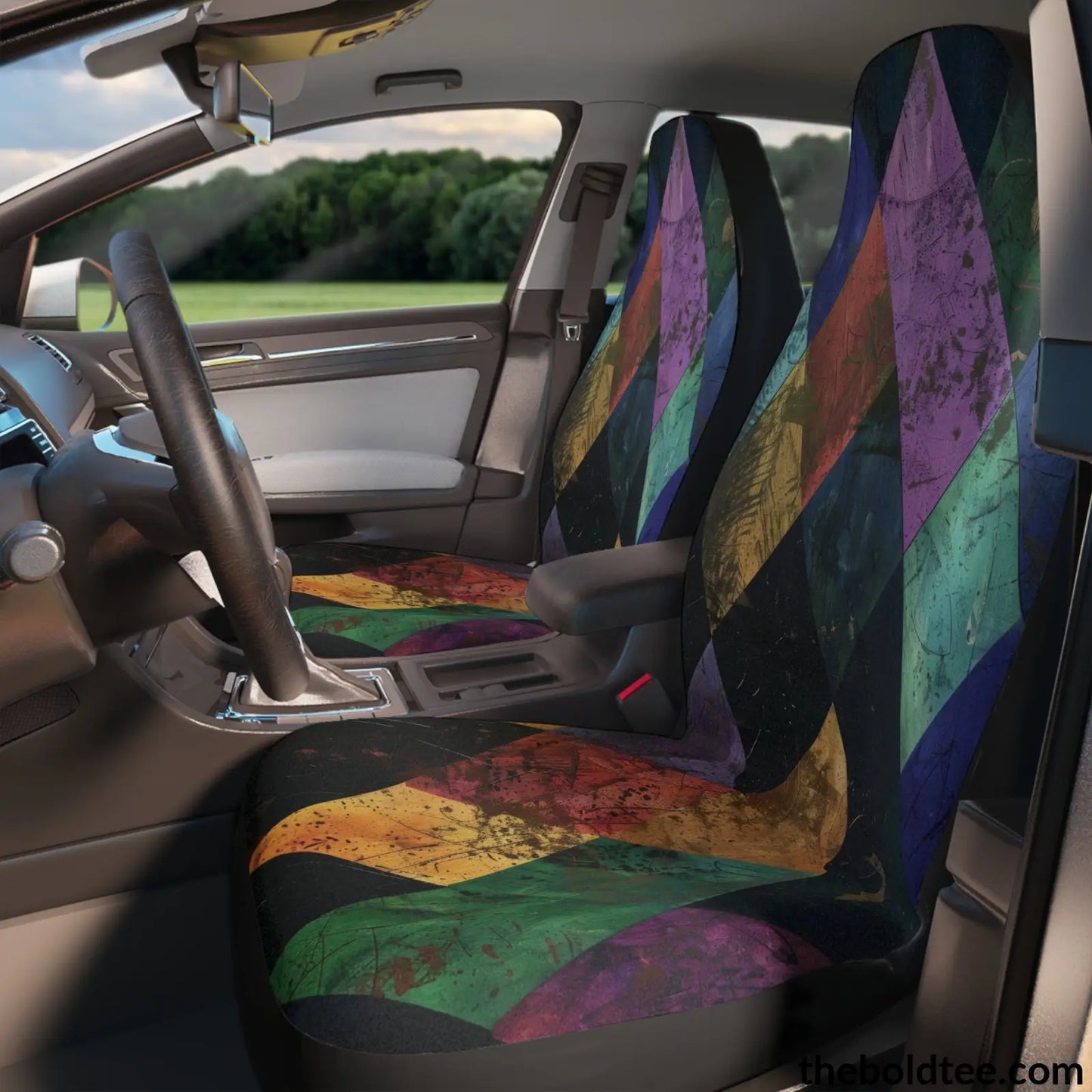 Geometric Car Seat Covers (2 Pcs.) All Over Prints