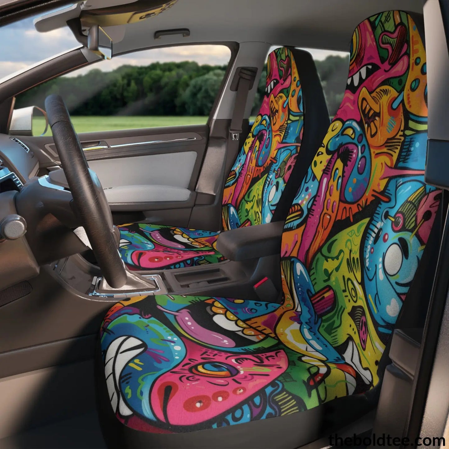 Graffiti Car Seat Covers (2 Pcs.) All Over Prints