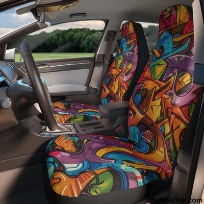 Graffiti Car Seat Covers (2 Pcs.) All Over Prints