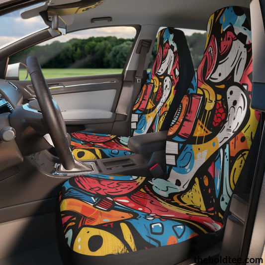 Graffiti Car Seat Covers (2 Pcs.) All Over Prints
