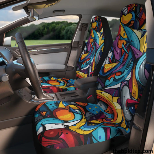 Graffiti Car Seat Covers (2 Pcs.) All Over Prints