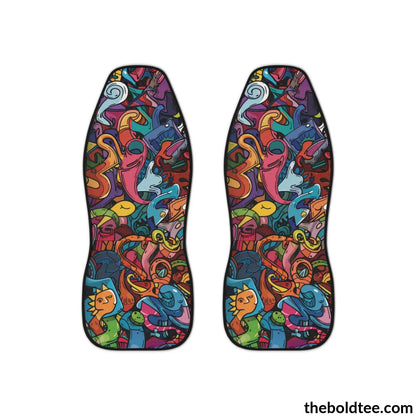 Graffiti Car Seat Covers (2 Pcs.) All Over Prints