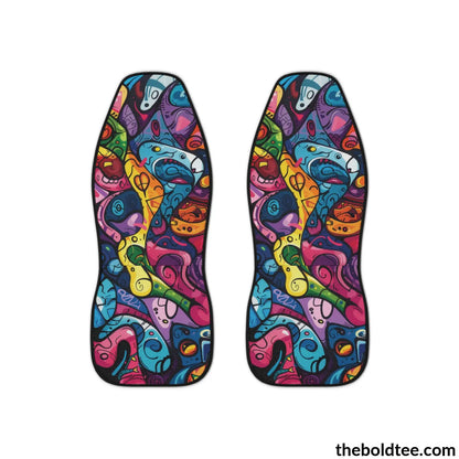 Graffiti Car Seat Covers (2 Pcs.) All Over Prints