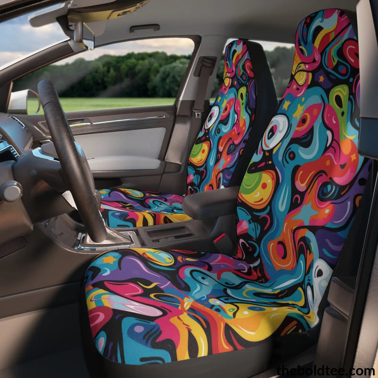 Graffiti Car Seat Covers (2 Pcs.) All Over Prints