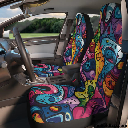 Graffiti Car Seat Covers (2 Pcs.) All Over Prints