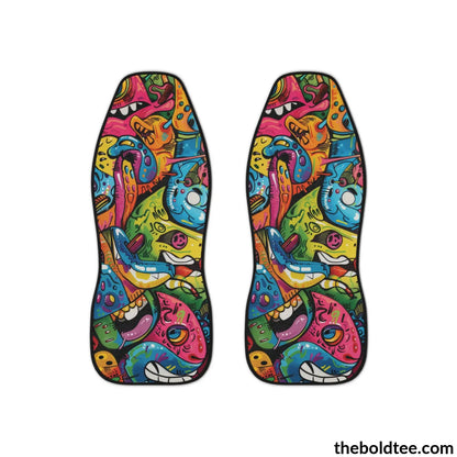 Graffiti Car Seat Covers (2 Pcs.) All Over Prints